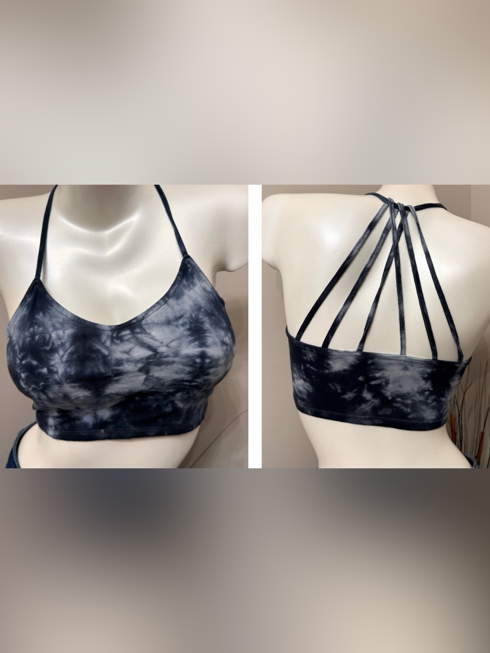 American Eagle Strappy Cotton Collection Sports Bra Bralette tie-dye Sz Small